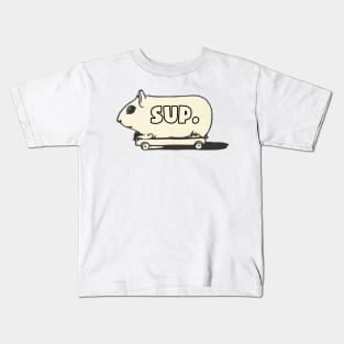 Sup gerbil on a skateboard text Kids T-Shirt